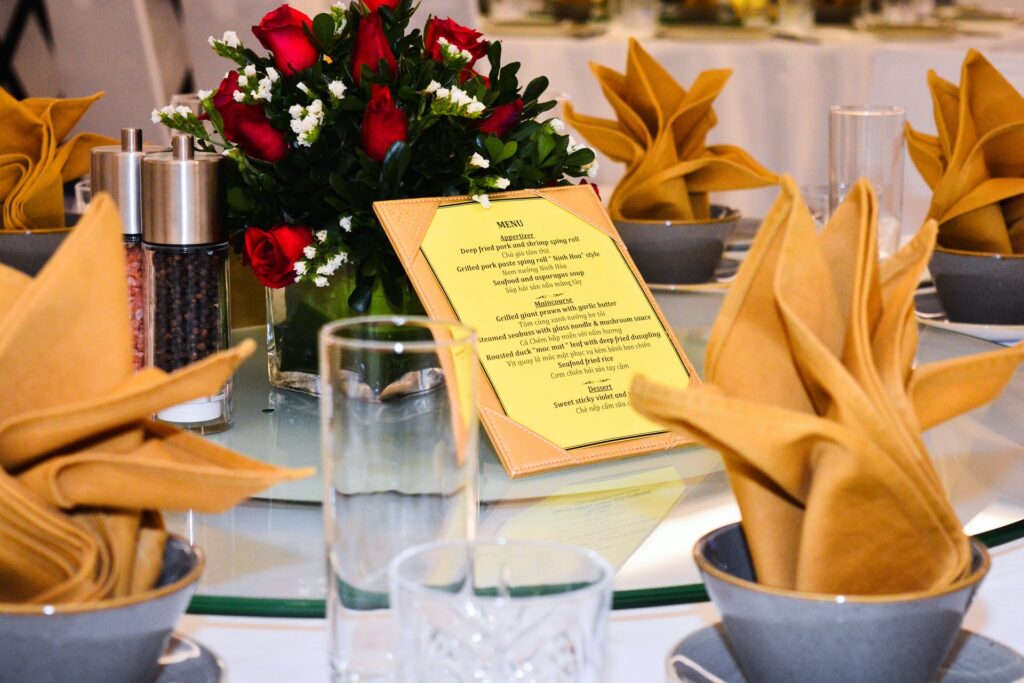Como presentar un menu para eventos de empresa