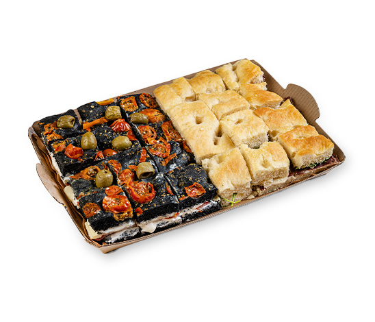 Surtido de Mini focaccias (bandeja de 24 uds)