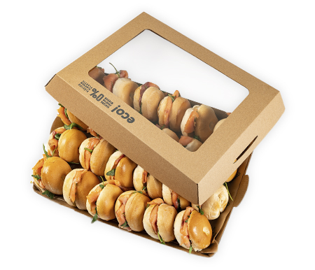 Mini bagel de salmón y salsa eneldo (Bandeja de 24uds) - Imagen 2