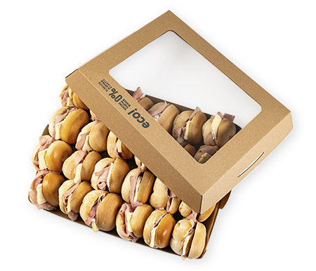 Mini bagel de jamón y brie trufado (Bandeja de 24uds) - Imagen 2